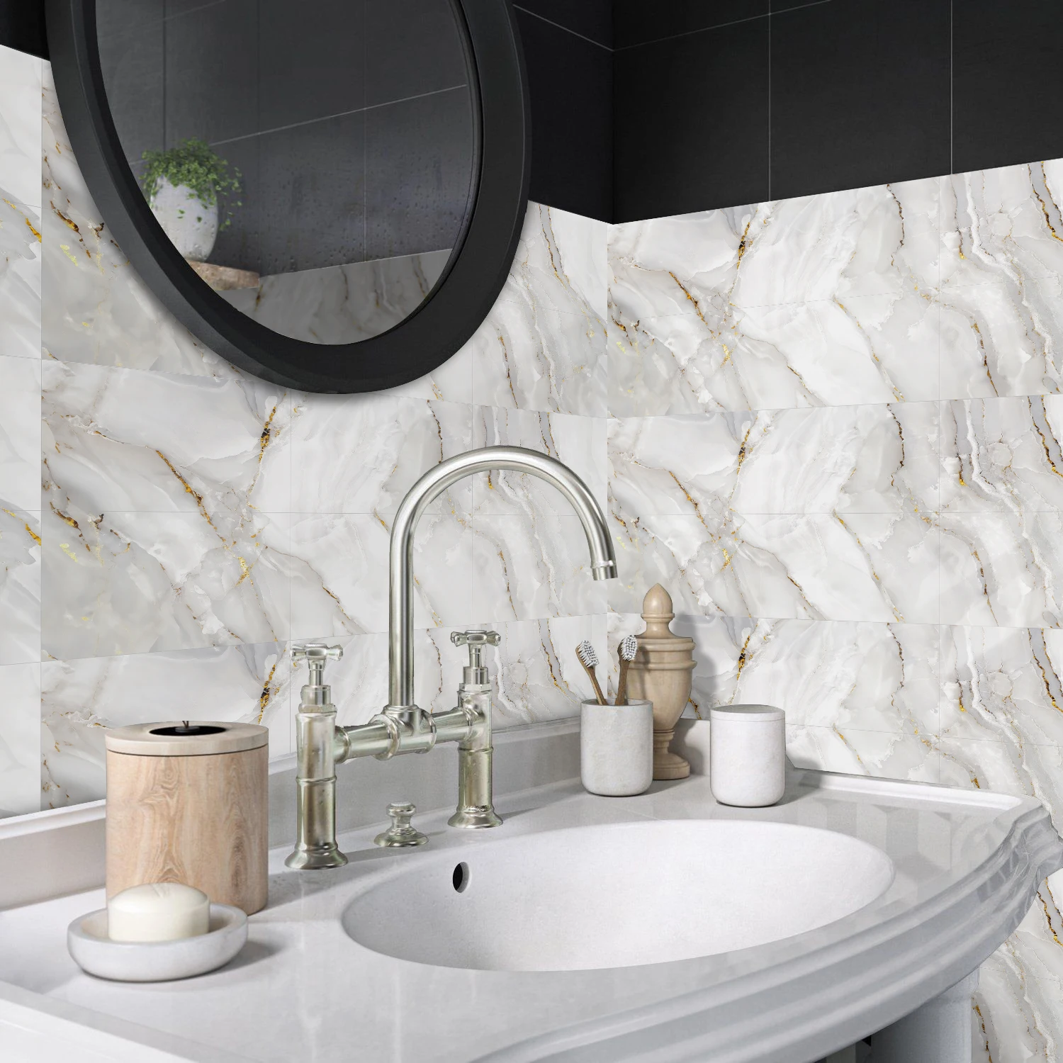 6 шт. винтажный мраморный узор 15*30 см ПВХ материал ванная комната плитка наклейка