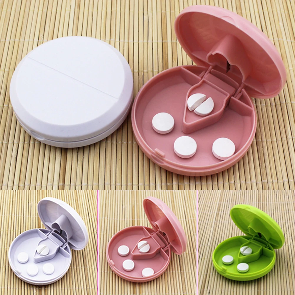 

Portable Pill Cutter Splitter Divide Storage Case Pill Container Pills Dispenser Organizer Medicine Storage Box Cutter Pillbox