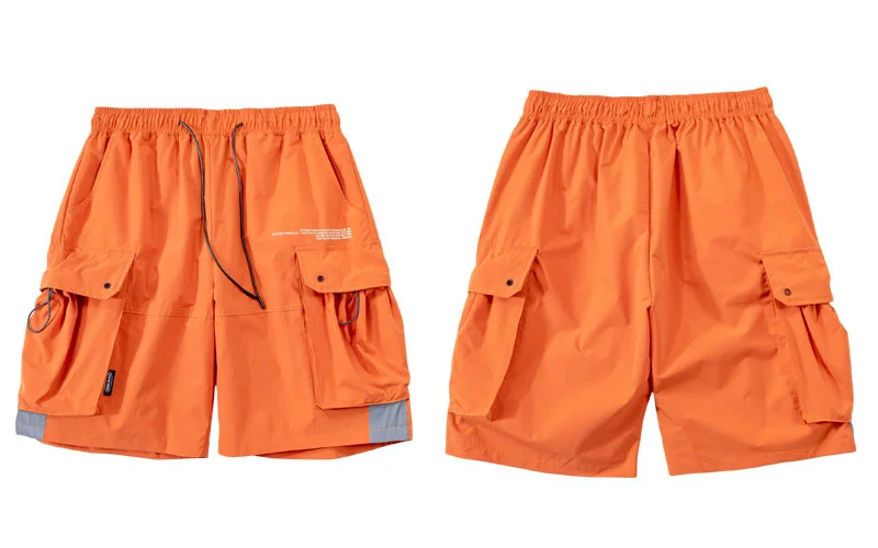 

Reflective Cargo Shorts Baggy 3M Pockets Joggers Short Pants Mens Fashion Hip Hop Harajuku Casual Streetwear Trousers