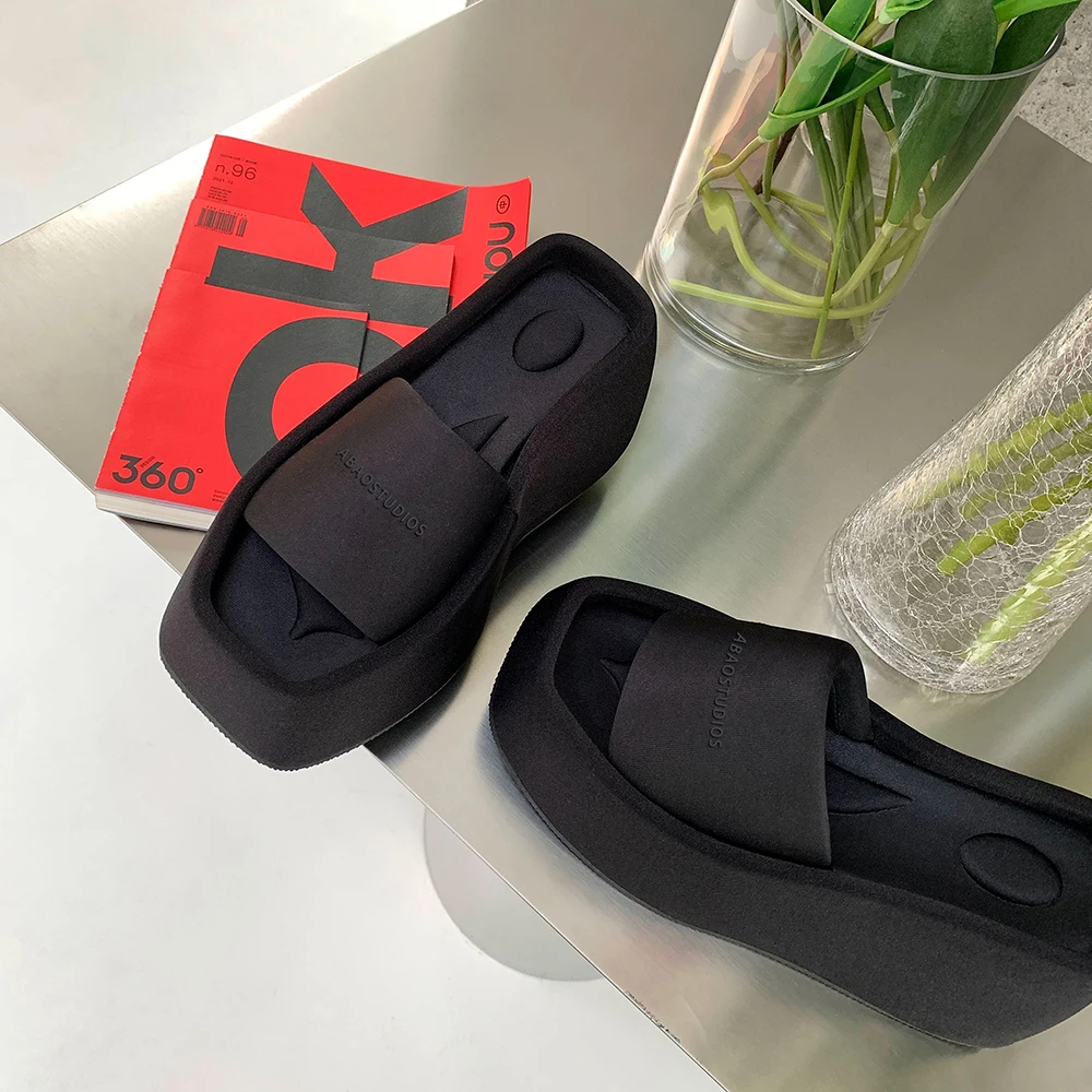 

Fashionable Spice Girl Tall Thick Sole Slippers Women Wear 2022 New Summer Muffin Bottom Slope Heel Open Toe Slip On