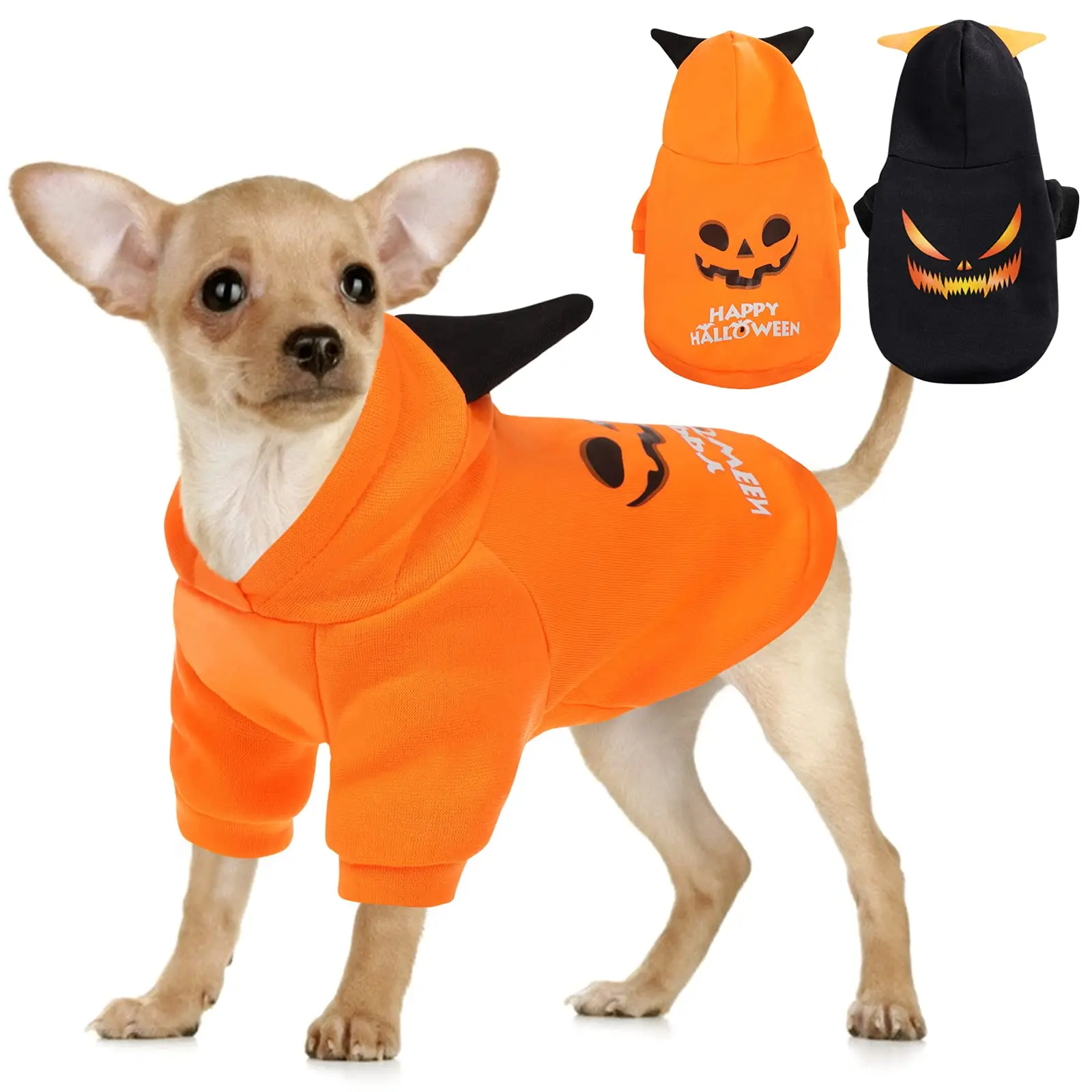 

Костюм с капюшоном для собак на Хэллоуин, 2 шт., забавные наряды для щенков, котят, одежда для домашних животных, одежда для косплея, одежда дл...