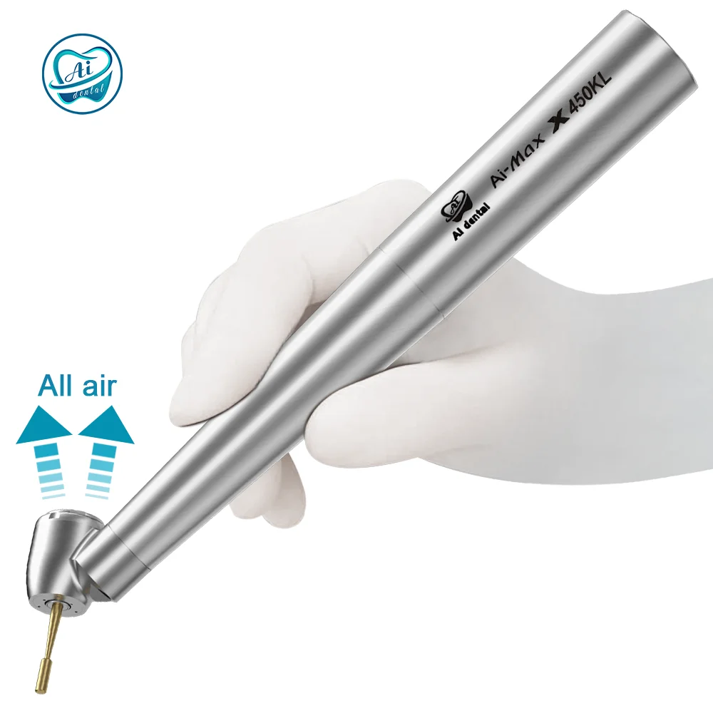 

AI-X450KL Dental 45 Degree Head High Speed Air Turbine Handpiece High Speed Stainless Body Optical Hand Piece For Surgical