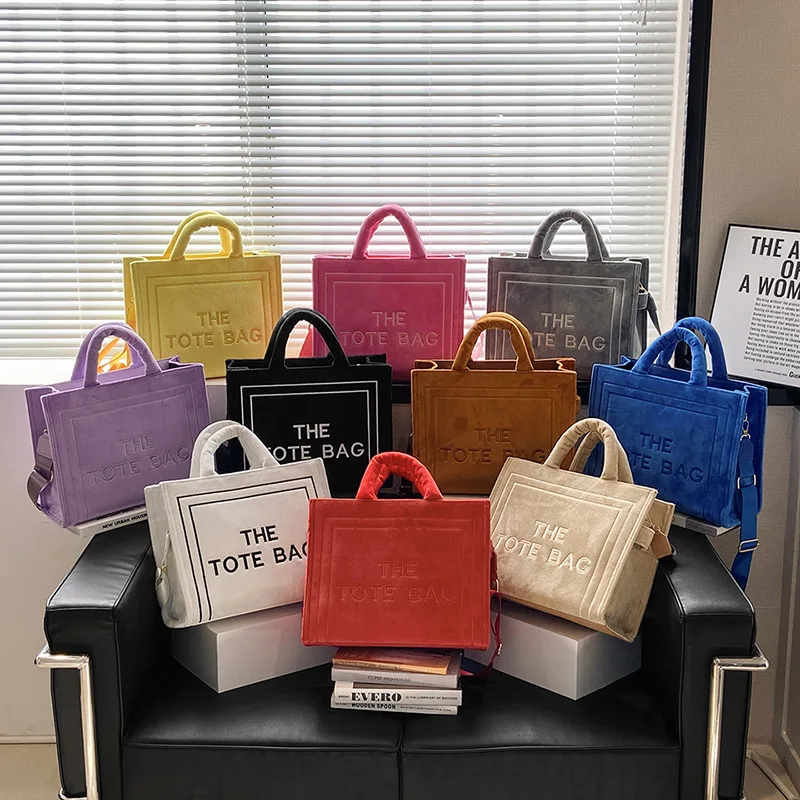 

Handbag, Large Capacity, Luxury Shopping Handbag, Fluff, High Quality Tote Bag Gives You Different Warmth In Cold Winter