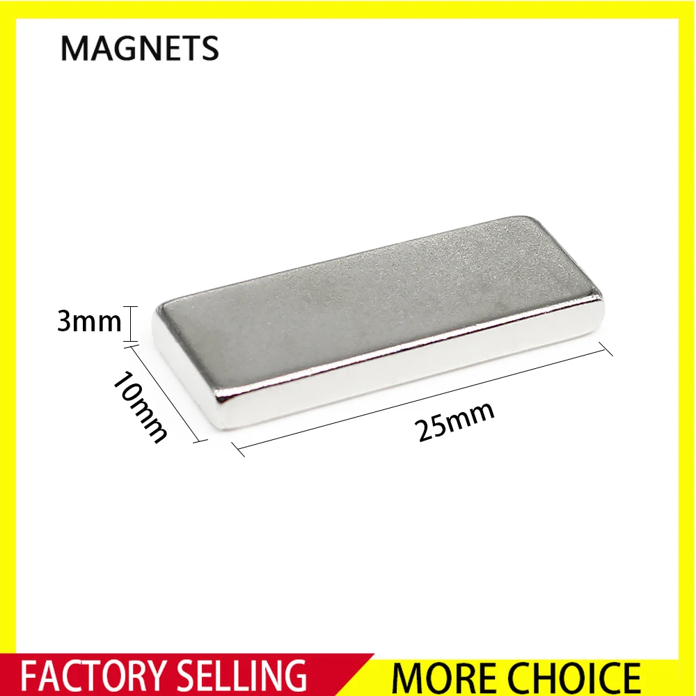 

2/5/10/20/30/50PCS 25X10X3mm Rectangular Powerful Strong Magnetic Magnets N35 Block Rare Earth Neodymium Magnet 25x10x3 25*10*3