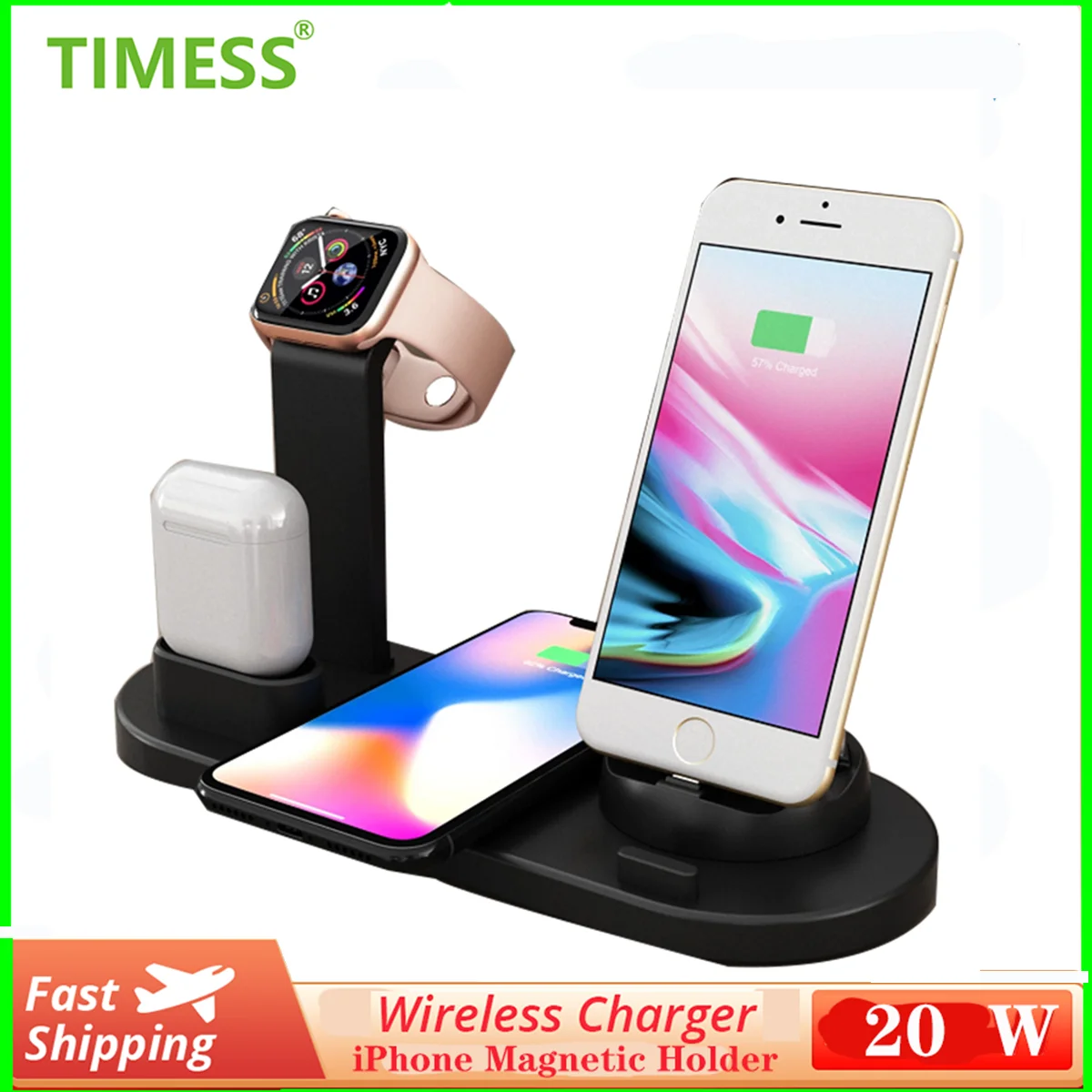 

3 in 1 Wireless Charge For iPhone 13 12 11 8 Pro Samsung S21 S22 Fast Charging Station for Apple Watch 7/5/6/SE/3 Airpods Pro/2