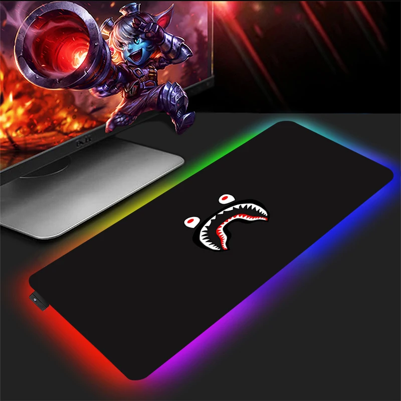

Светодиодный ПК, Настольная защита RGB, подкладка для мыши, коврик для мыши, коврик для клавиатуры Xxl, большой игровой расширенный коврик для м...