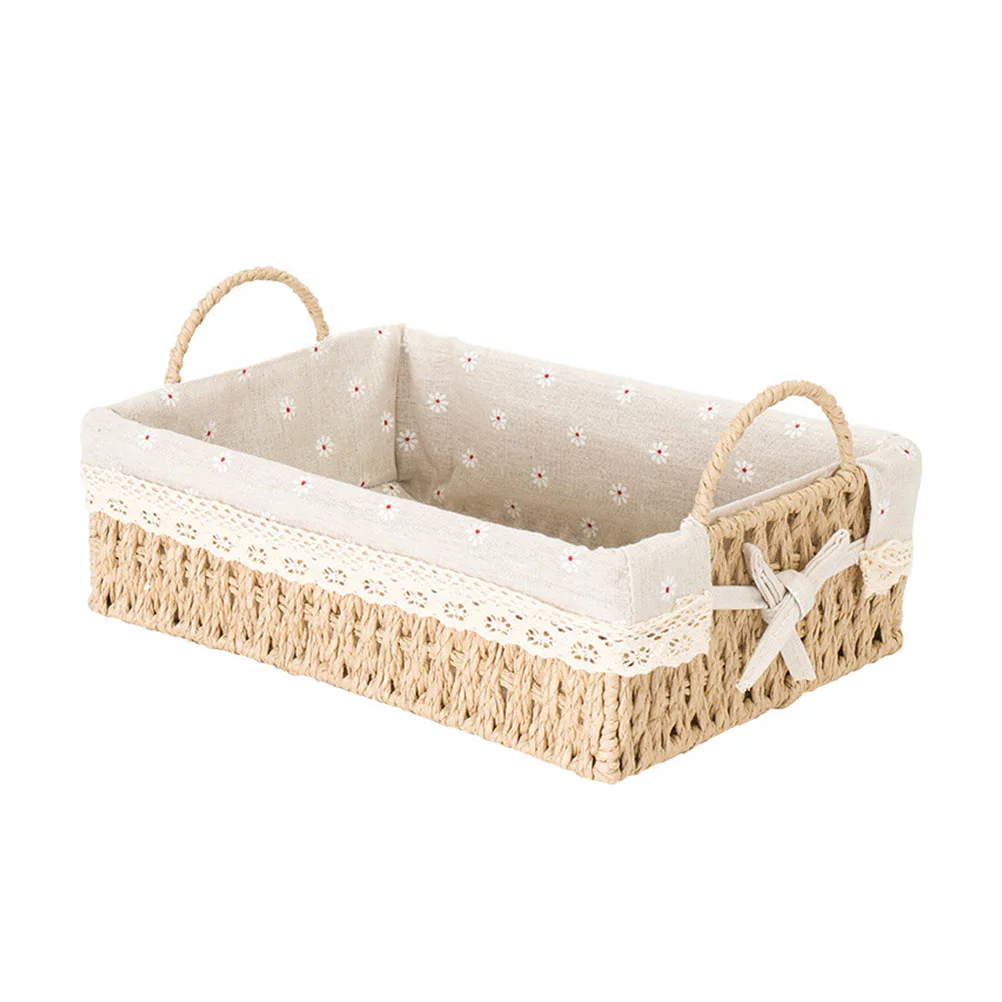 

Basket Storage Baskets Flower Rattan Organizer Wicker Woven Fruit Tray Hyacinth Closet Braided Seagrass Makeup Photo Kitchen