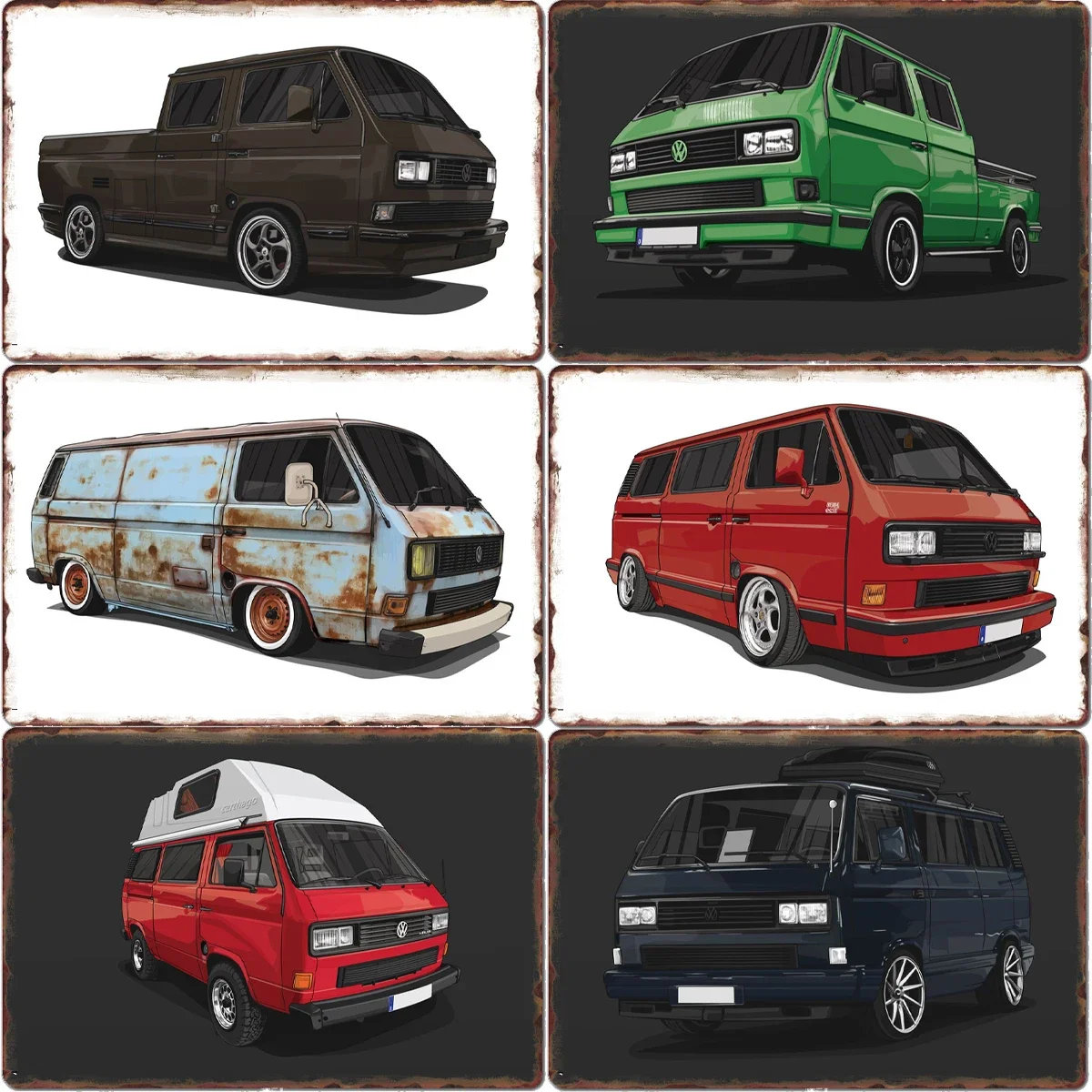 Металлический плакат-знак дока сафлора T3 Bus декор для гаража автомобильного