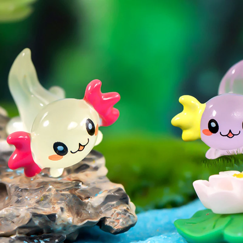 24 шт. светящиеся Axolotl крошечные фотообои для рукоделия сада ландшафта кукольный