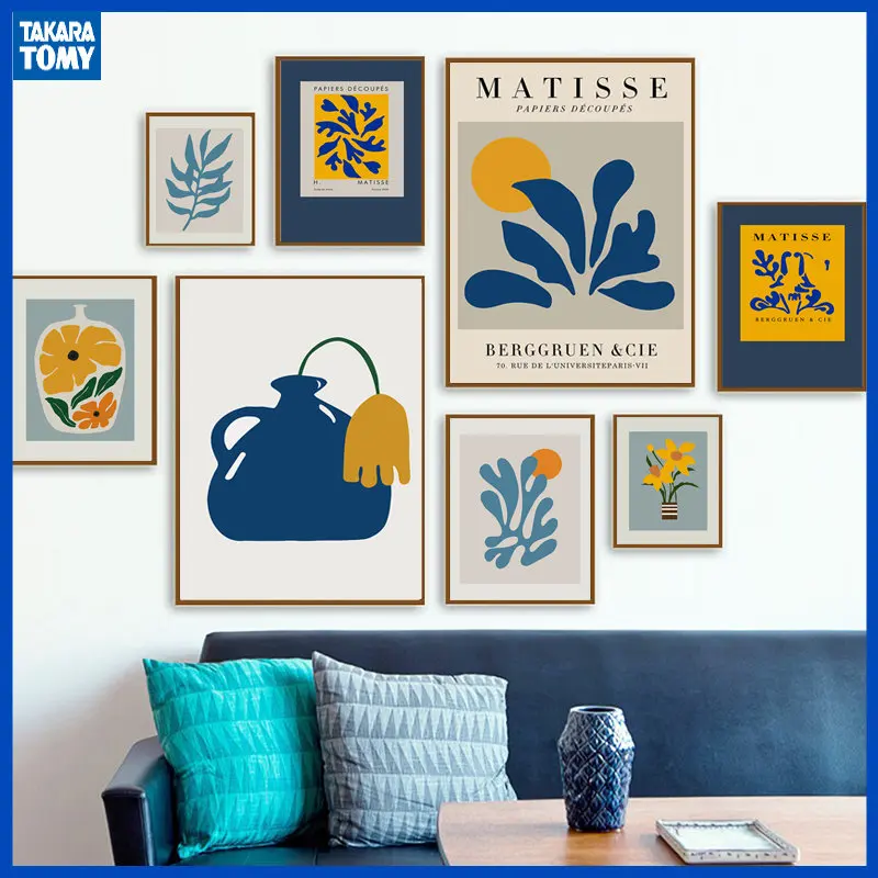 

Настенная Картина на холсте, иллюстрация Матисса, абстрактный коралловый лист, скандинавские постеры и принты, настенные картины для декор...