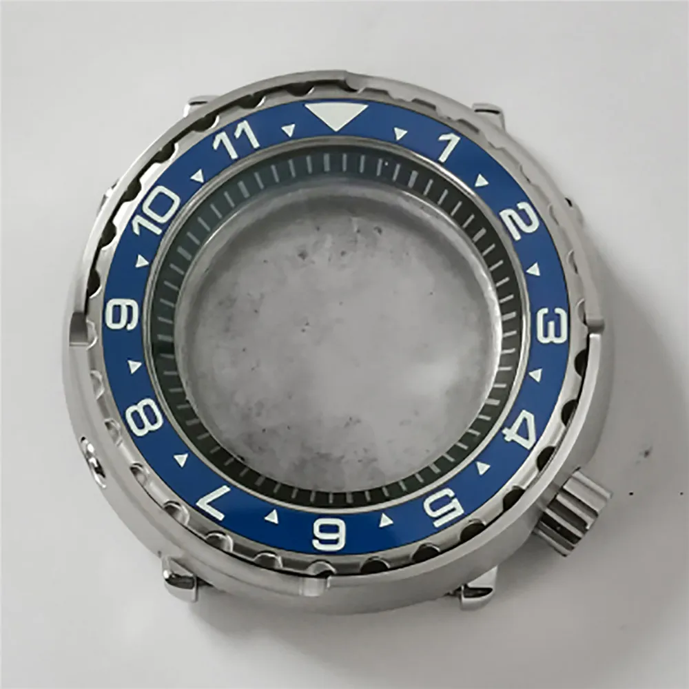 

45MM Canned Watch Case Mineral Glass Stainless Steel Case Black Inner Shadow for NH35/NH36 Movement