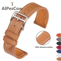 premium epsom leather watch strap band 20mm 22mm male female natural leather watchband white customized watch accessories
