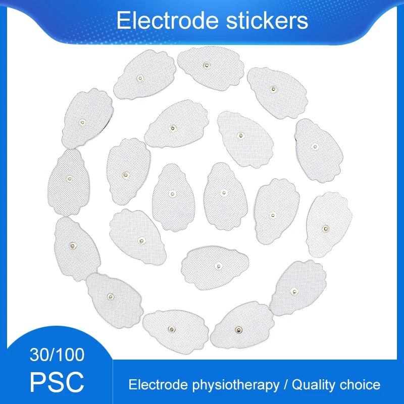 

30/100Pcs Self Adhesive Gel Electrode Pads For Tens Acupuncture Therapy Body Massager Electrical Muscle Stimulator 3mm Plug