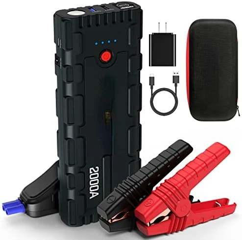 

2000A Peak Car Jump Starter with USB Quick Charge 3.0 (Up to 7.0L Gas or 6.5L Diesel Engine), 12V Portable Starter, Booster wi