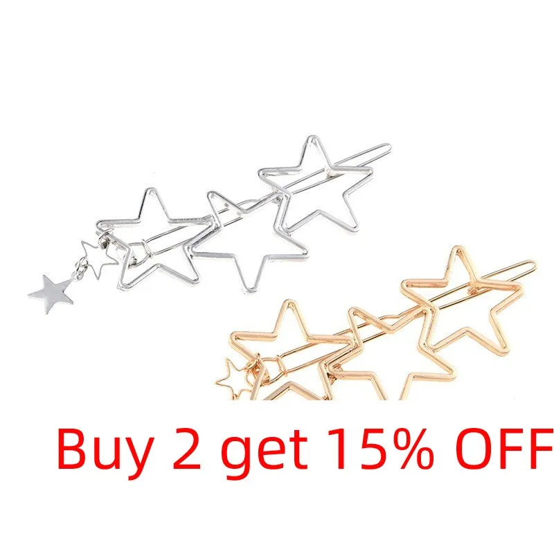 Современные стильные геометрические заколки для волос женщин золотые