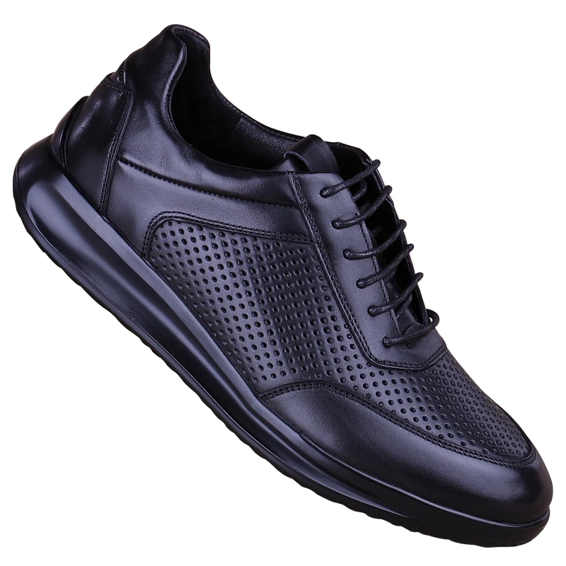 Foreign Trade Men's Shoes Genuine Leather Summer Hollow Breathable Full-grain Perforated Porous Running Sneaker... |