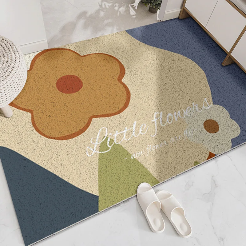 

Современный минималистичный напольный коврик с шелковыми кольцами для входной двери, противоскользящий бытовой режущий дверной коврик, порошковый коврик Современный минималистичный напольный коврик с шелковыми кольцами