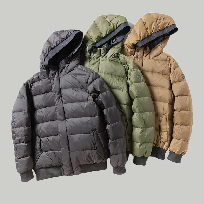 

Новая мужская короткая зимняя теплая куртка для активного отдыха, спорта, треккинга, путешествий, работы, модная брендовая свободная повседневная куртка на белом утином пуху, топы