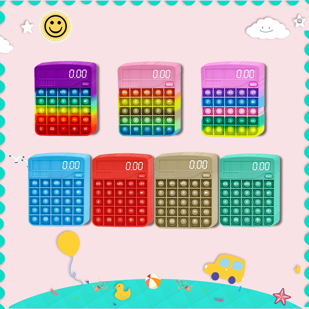 Игрушка-антистресс Pop сжимаемая силиконовая клавиатура с калькулятором 26 букв