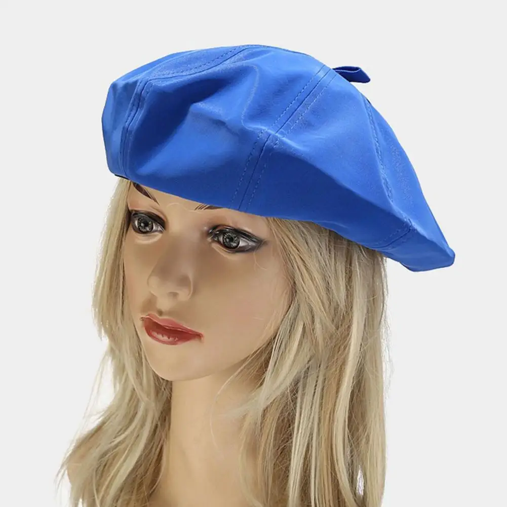 

Женская облегающая шапка в стиле ретро без козырьков, однотонная, стильная, тонкая работа, повседневная одежда, женские береты из полиэстер...