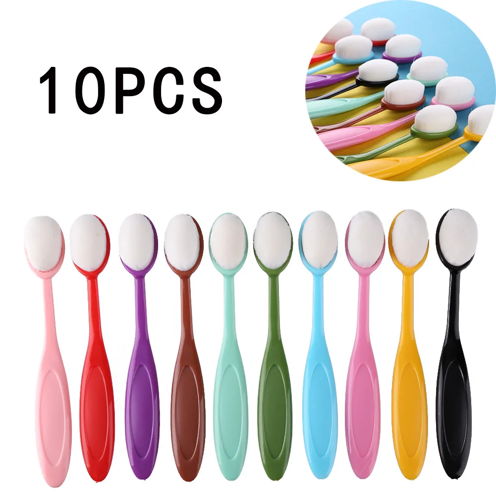 10pcs Colorful Ink Brush Blender Brushes Drawing Painting Flat Kit For DIY Scrapbooking Cards Making Ink Application Hand Tool