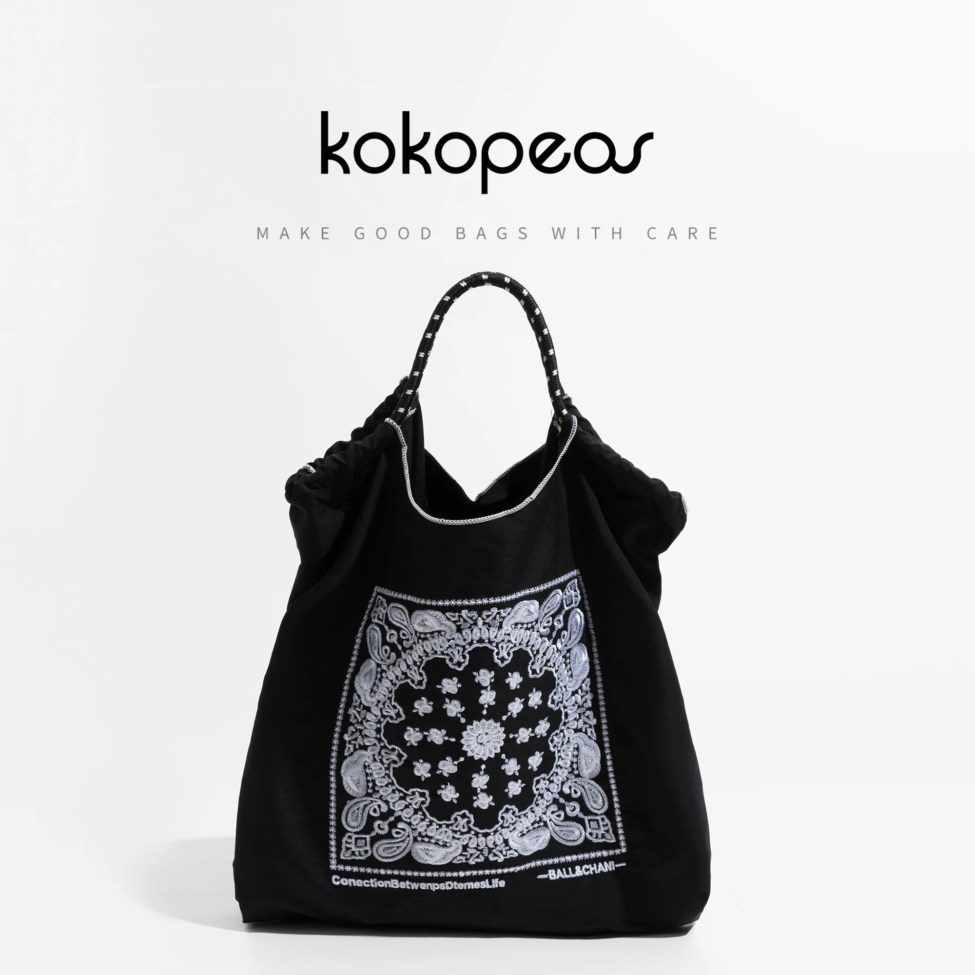 

KOKOPEAS Cartoon Lightweight Oxford Women Shopping Bag Japanese Pattern Reusable Shoulder Grocery Purse Washable Tote Handbag