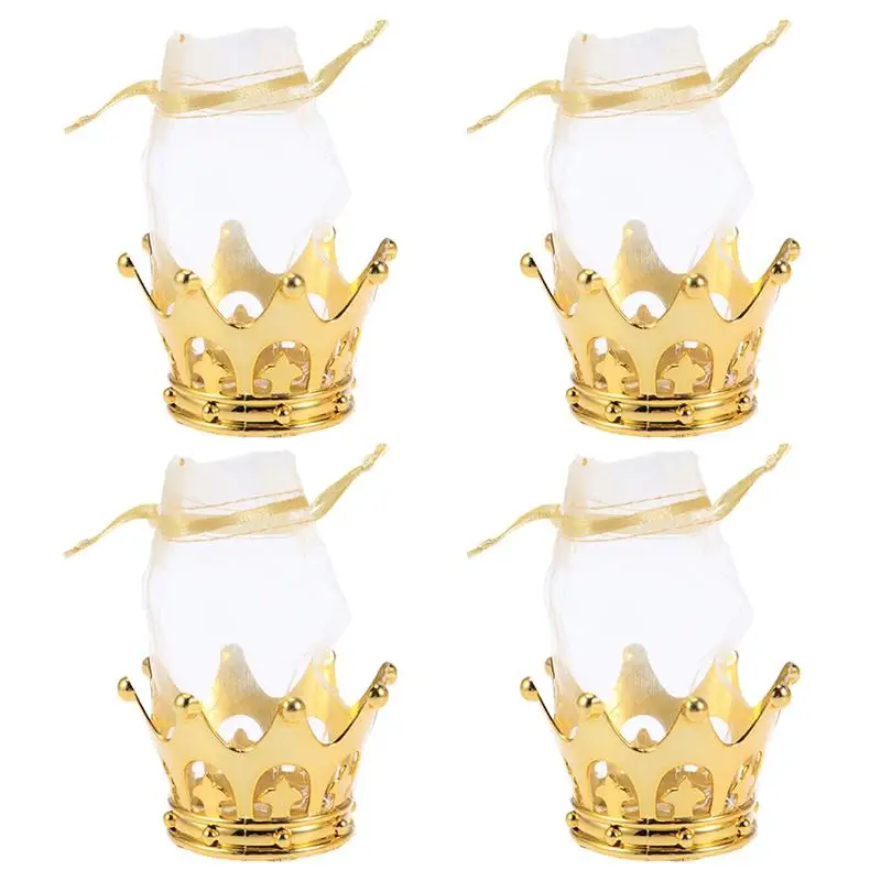 

Crown Party Bags Candy Gifts Wedding Gold Bag With Storage Fillable Container Drawstring Favors Favor Pouch For Cake Chocolate