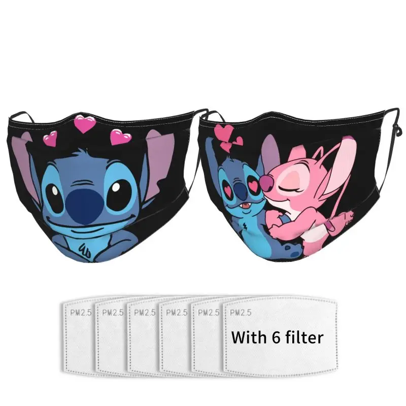 

Disney Cartoon Printing Adult Mask Outdoor Sports Protection Sunscreen Dust Masks Washable Adjustable Suitable Men Women 2PCS