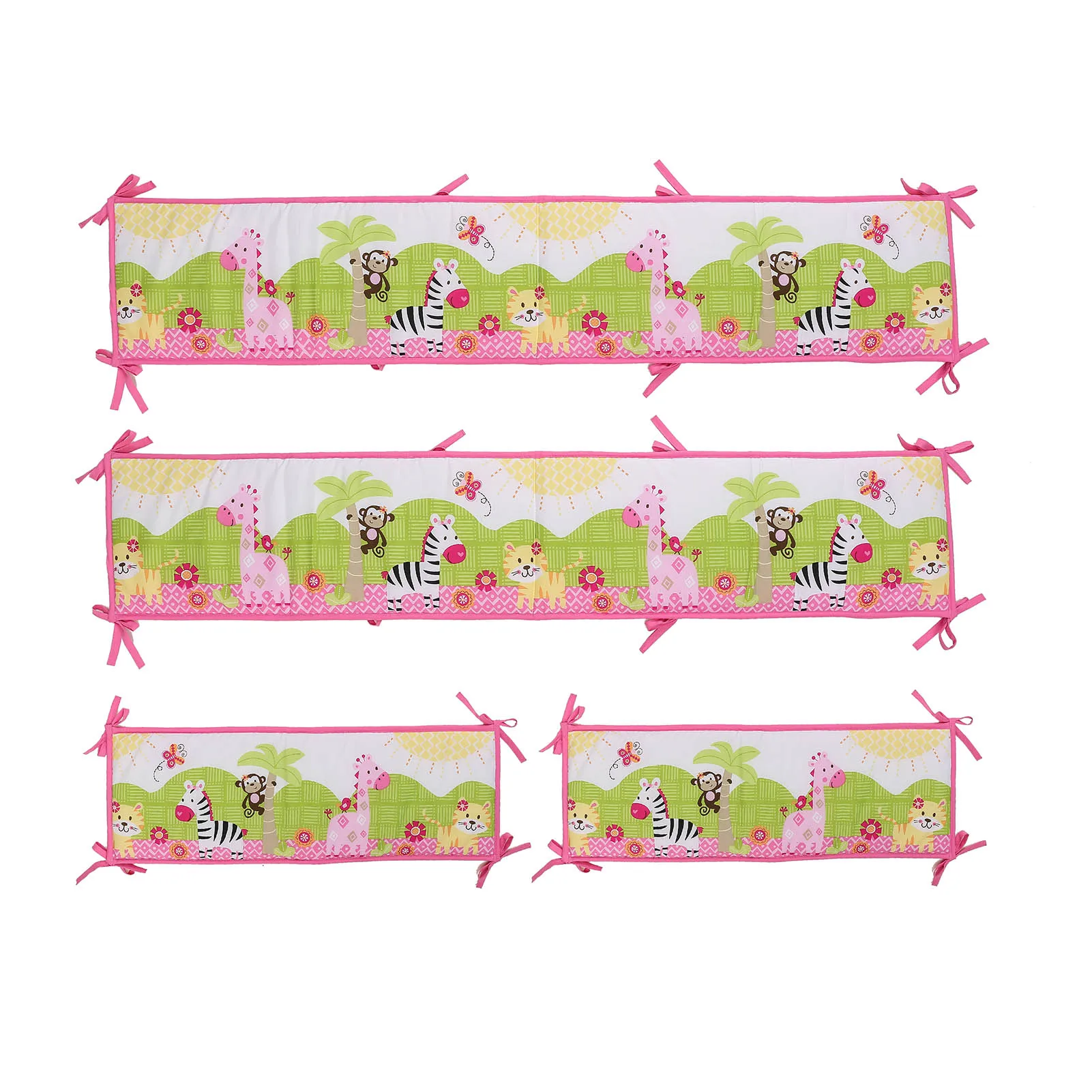 

Baby Crib Bumper Pads Set 4pcs Cotton Soft Crib Bumper Liner Guards With Straps For Girls Boys Infants Babies Safe Anti-bump