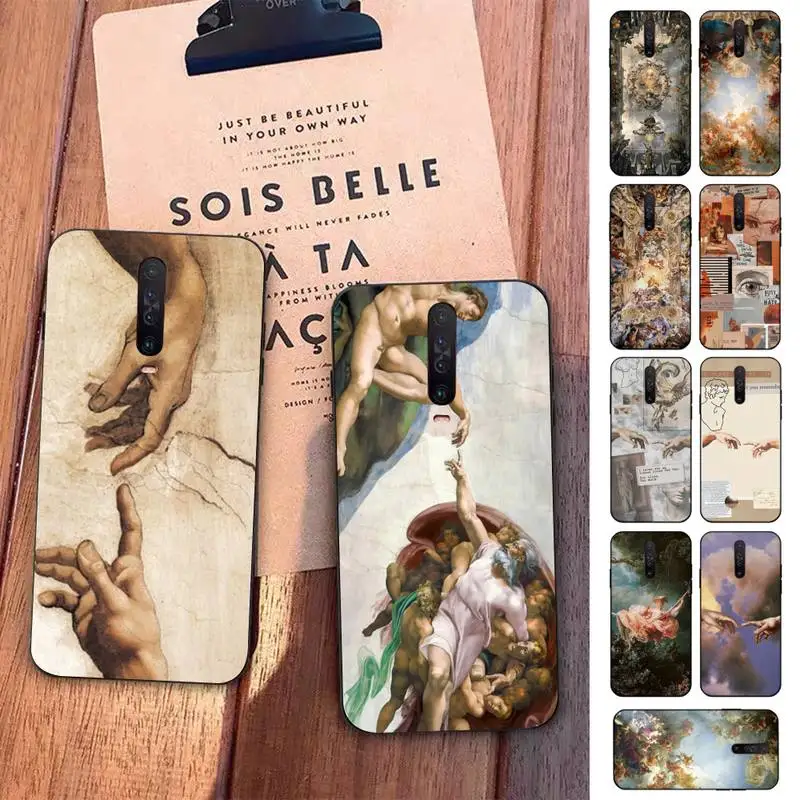 

Fresco Michelangelo Creation of Adam Phone Case for Redmi 5 6 7 8 9 A 5plus K20 4X S2 GO 6 K30 pro