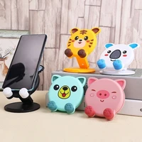 cute folding desktop phone stand animal styling home office desk bracket foldable simple phone holder for iphone 13 samsung