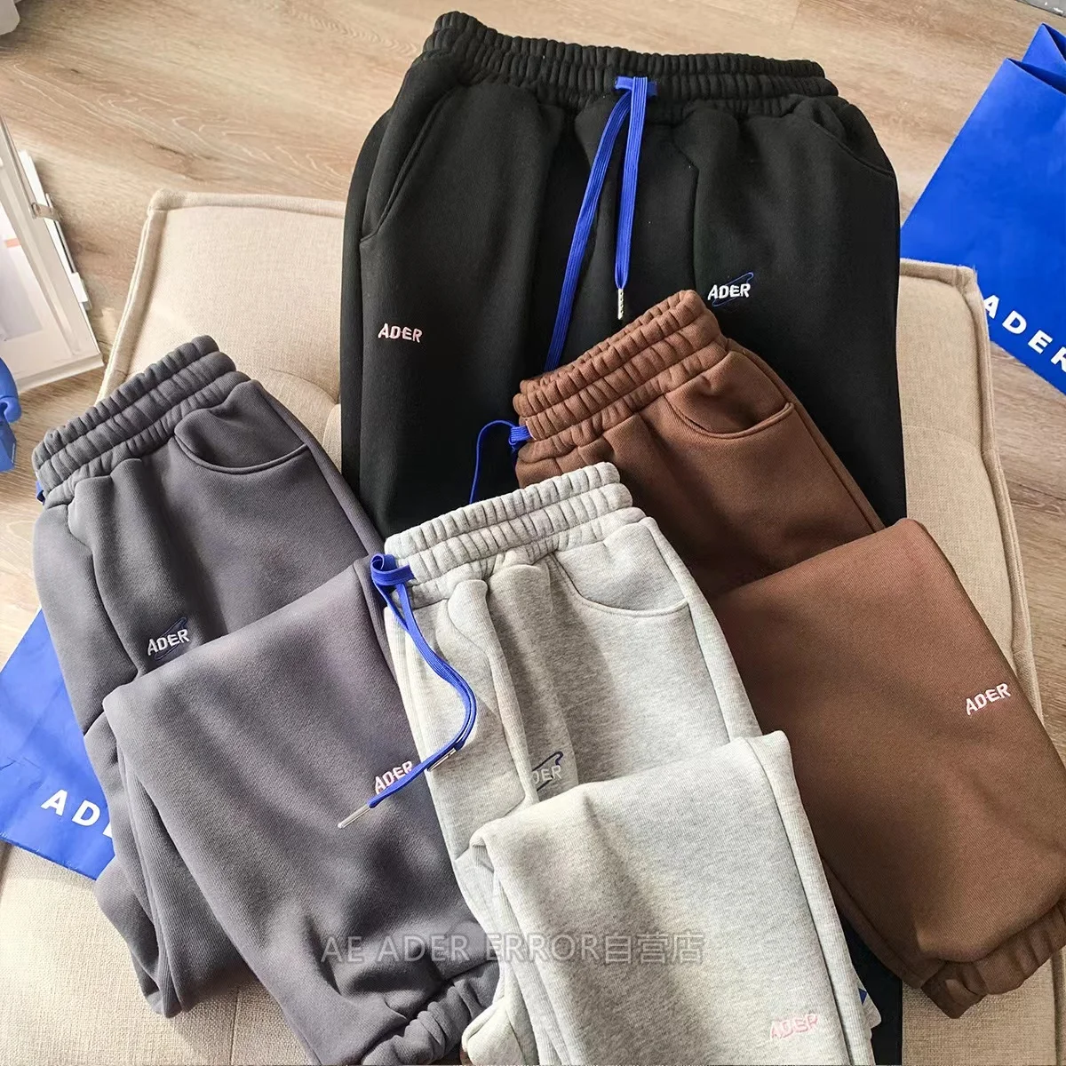 

ADER ERROR sports pants women's autumn and winter high-quality loose casual slim trousers plus velvet ins Korean fashion unisex