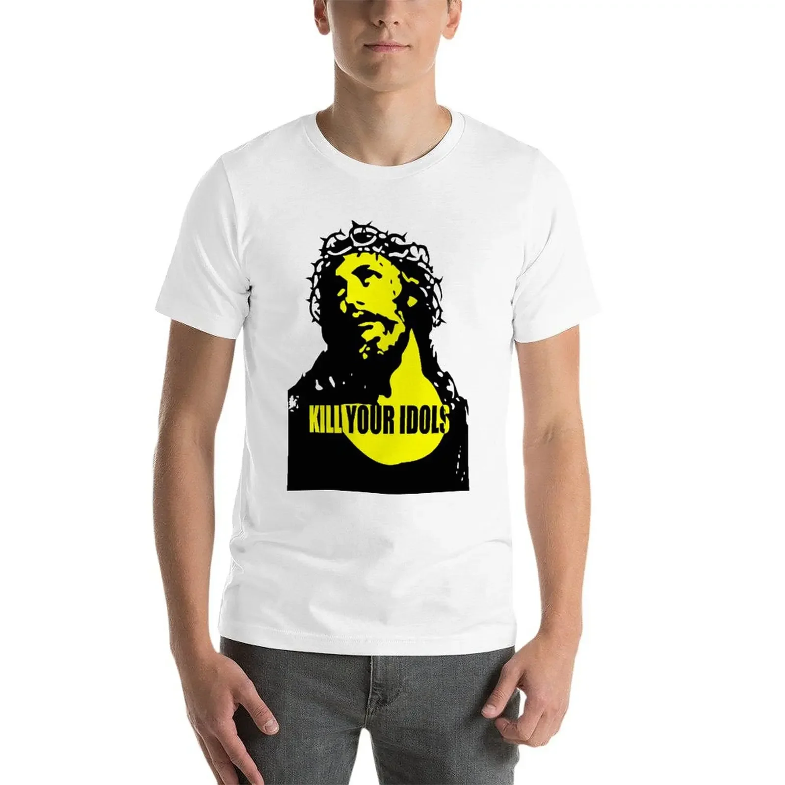 Летняя мужская одежда 100% хлопок уличная большие размеры топы футболка Kill Your Idols