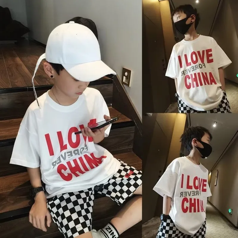 

Masculinity INS Summer T-shirt Five-point Sleeve Trendy Japanese Fashion Brand Youth Fashion Standard Round Neck City Style
