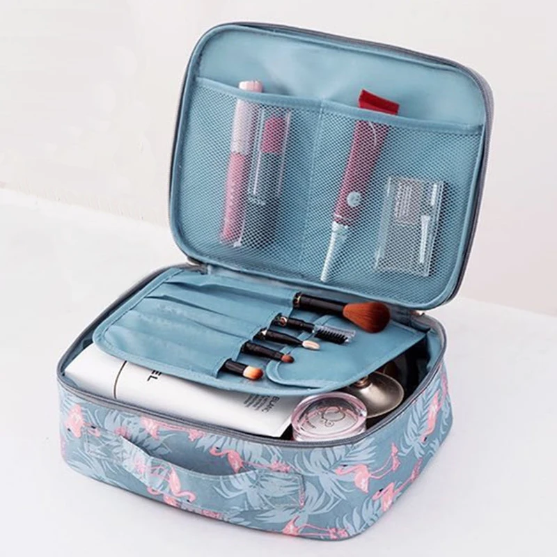 

Large Capacity Cosmetic Bag Portable Makeup Organizer Waterproof Travel Multi-Pocket Cosmetic Storage Bag with Zipper Handle