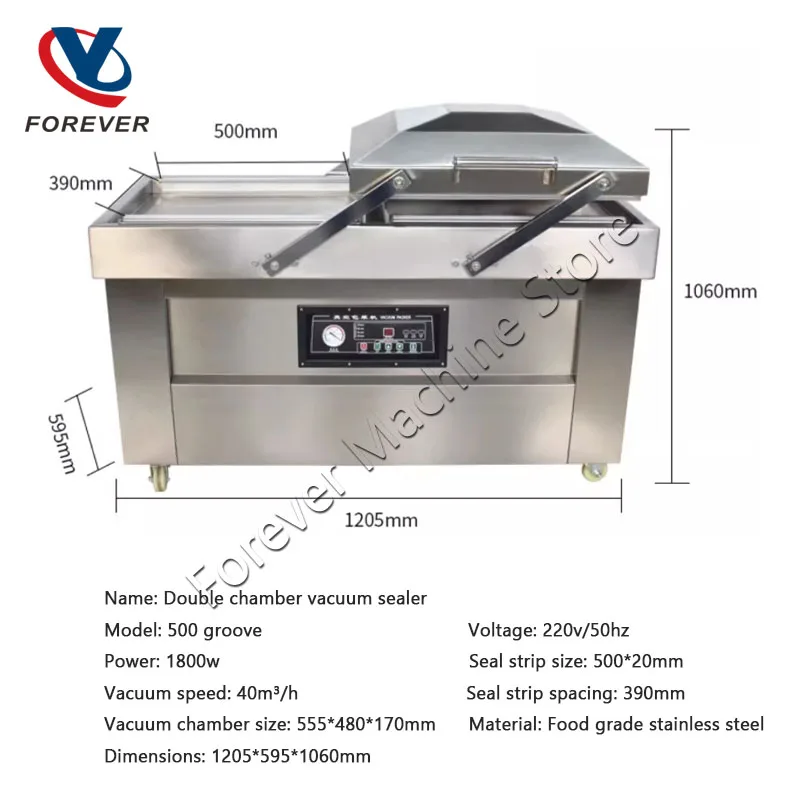 

400-тип, вакуумная машина для пищевых продуктов, автоматическая двухкамерная плоская вакуумная упаковка, упаковочная машина для экономии пакетов, коммерческая упаковочная машина Kichen