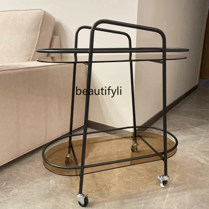 Скандинавский диван-тележка GY домашний мобильный стеллаж для хранения винный