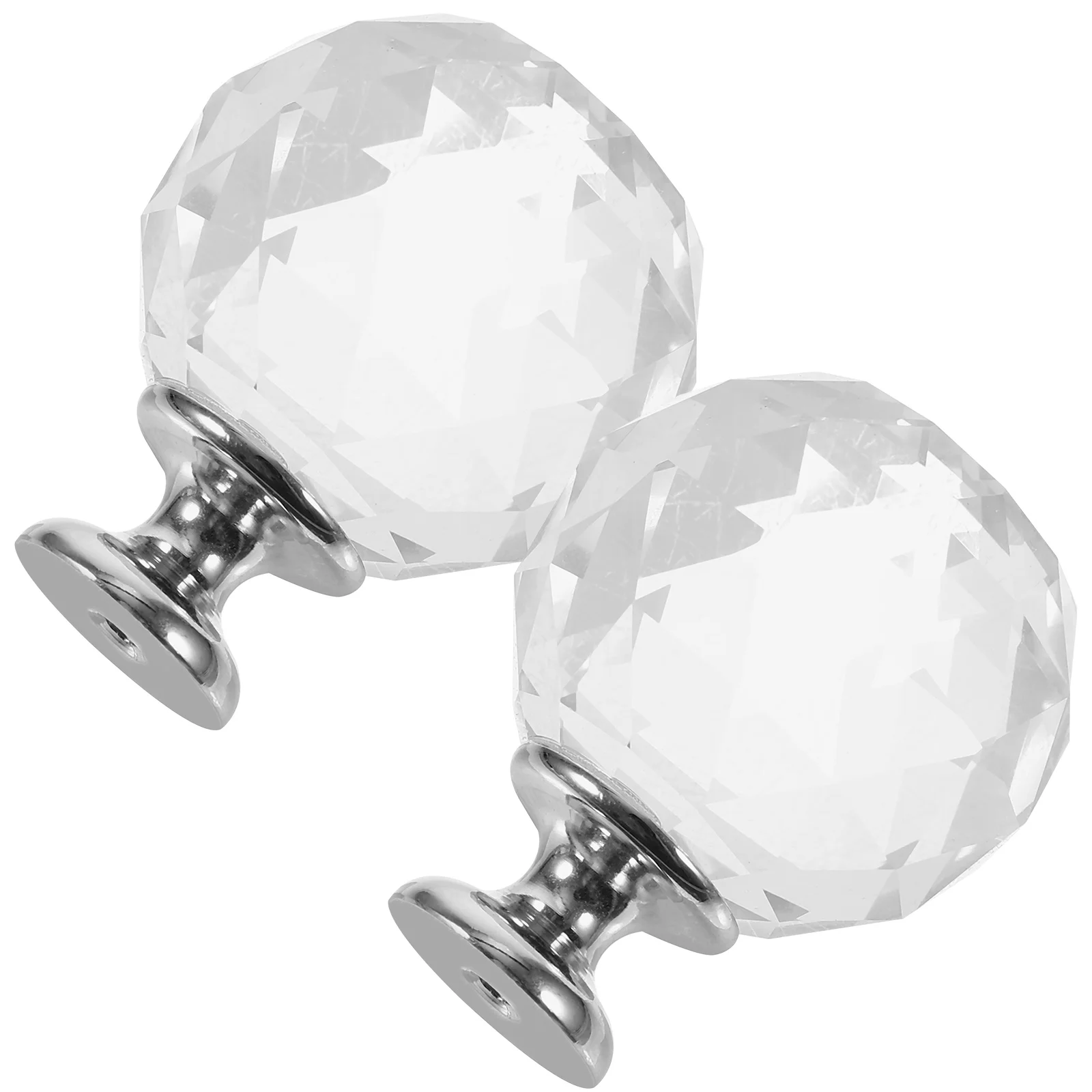 

2 Pcs Door Knobs For Dresser Drawers Wardrobe Handles Cabinet Crystal Modern Pulls Iron
