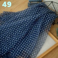 1meter 3d flocking polka dot soft mesh fabric diy bouquet baby dress curtain fabric background cloth fabric