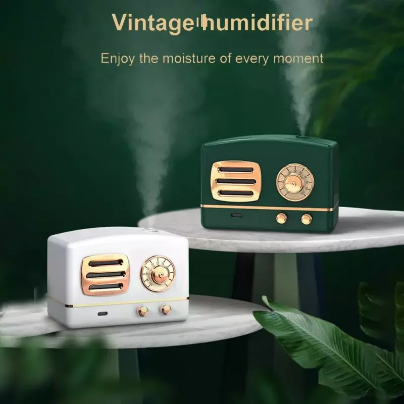 

Retro Humidifier Radio Shape Large Capacity Portable Desktop Air Humidifier USB Mist Maker Aroma Essential Oil Diffuser for Home