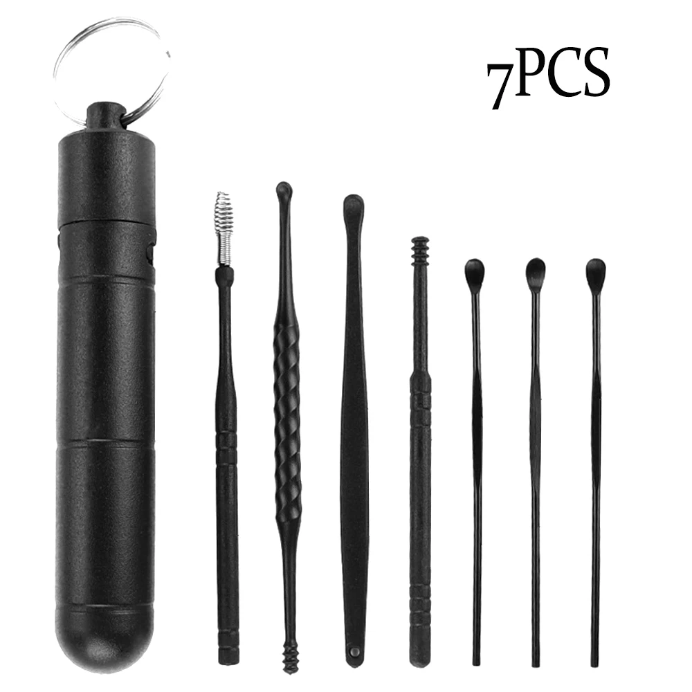 Набор Палочек Для Чистки Ушей 7 Шт. АБС-пластик И Нержавеющая Сталь Инструмент