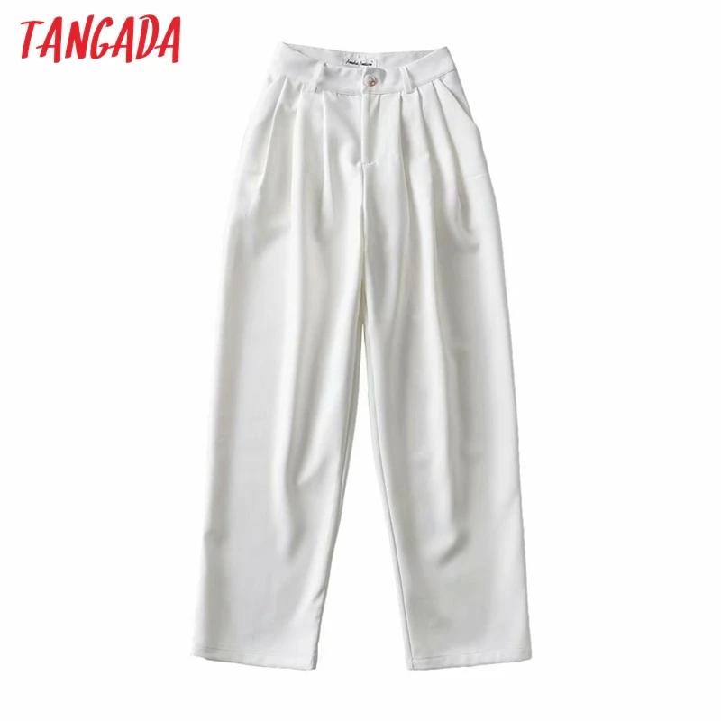 

Tangada 2021 Модные женские повседневные длинные Костюмные брюки на пуговицах женские брюки 2T3