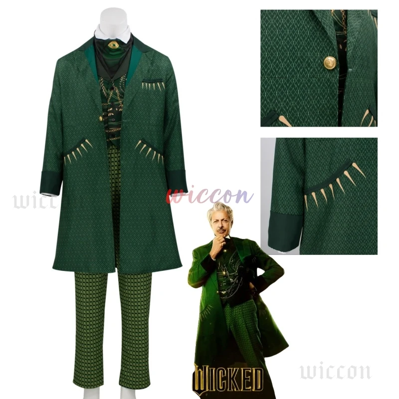 Мужской костюм Wicked для косплея зеленый волшебника Джефф мужская рождественская