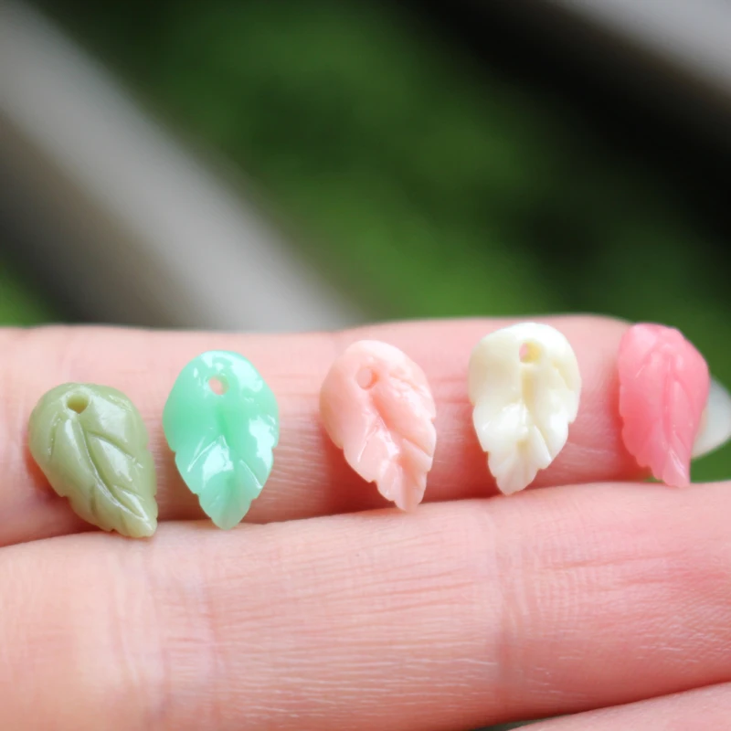 

Mini Coral Leaf Beads for Jewelry Making Diy Supplies Kalen Voor Sieraden Maken Accessories Cabochons Cute Bead Pink Beige Green