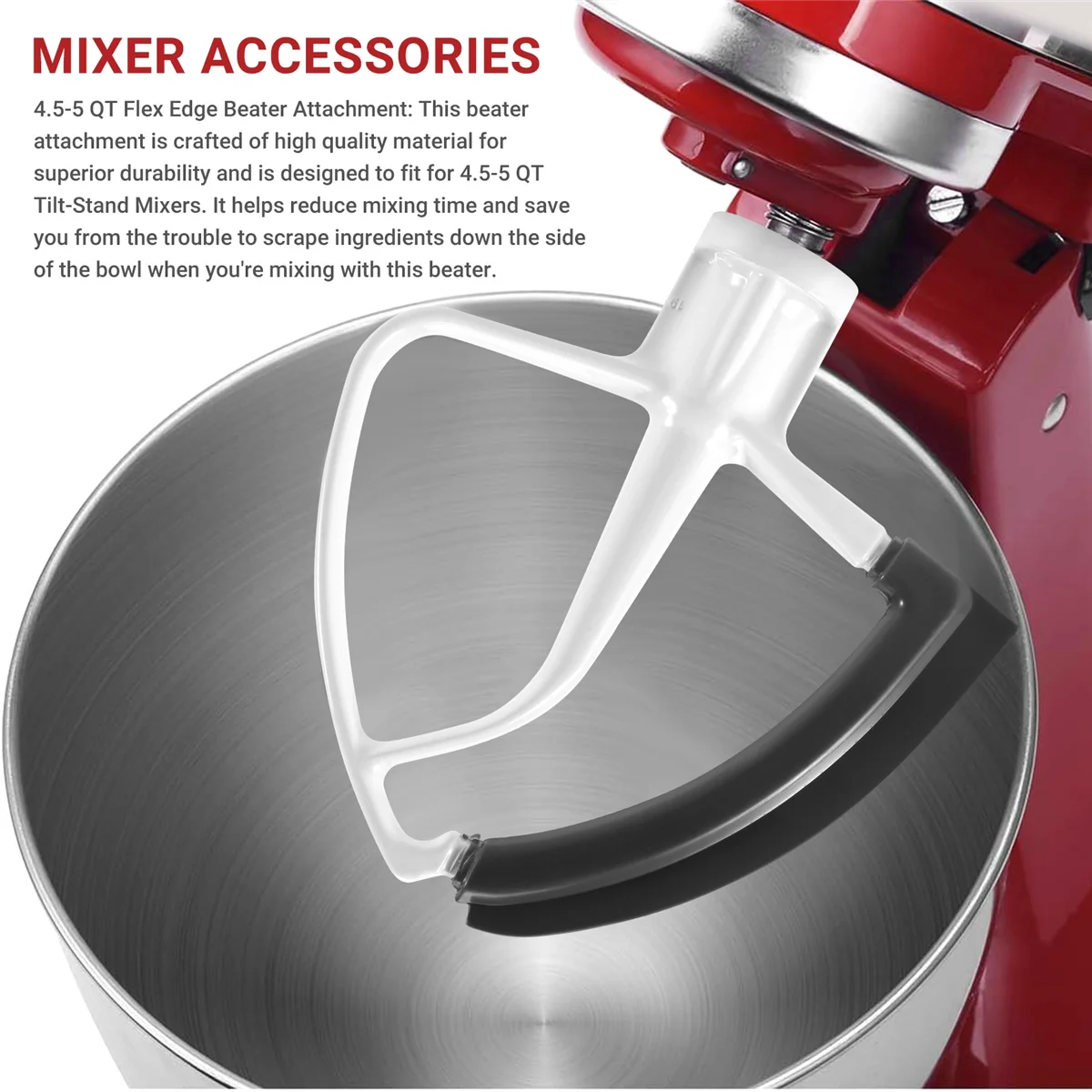 Лучший венчик с гибкими краями для миксера KitchenAid 4 5-5 QT насадки наклонной головкой
