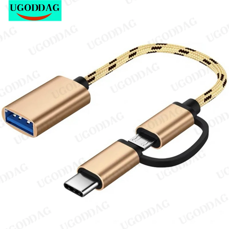 2 в 1 Кабель-адаптер Type-C OTG для Samsung S10 Xiaomi Mi 9 Android MacBook мышь геймпад планшетный ПК Type C