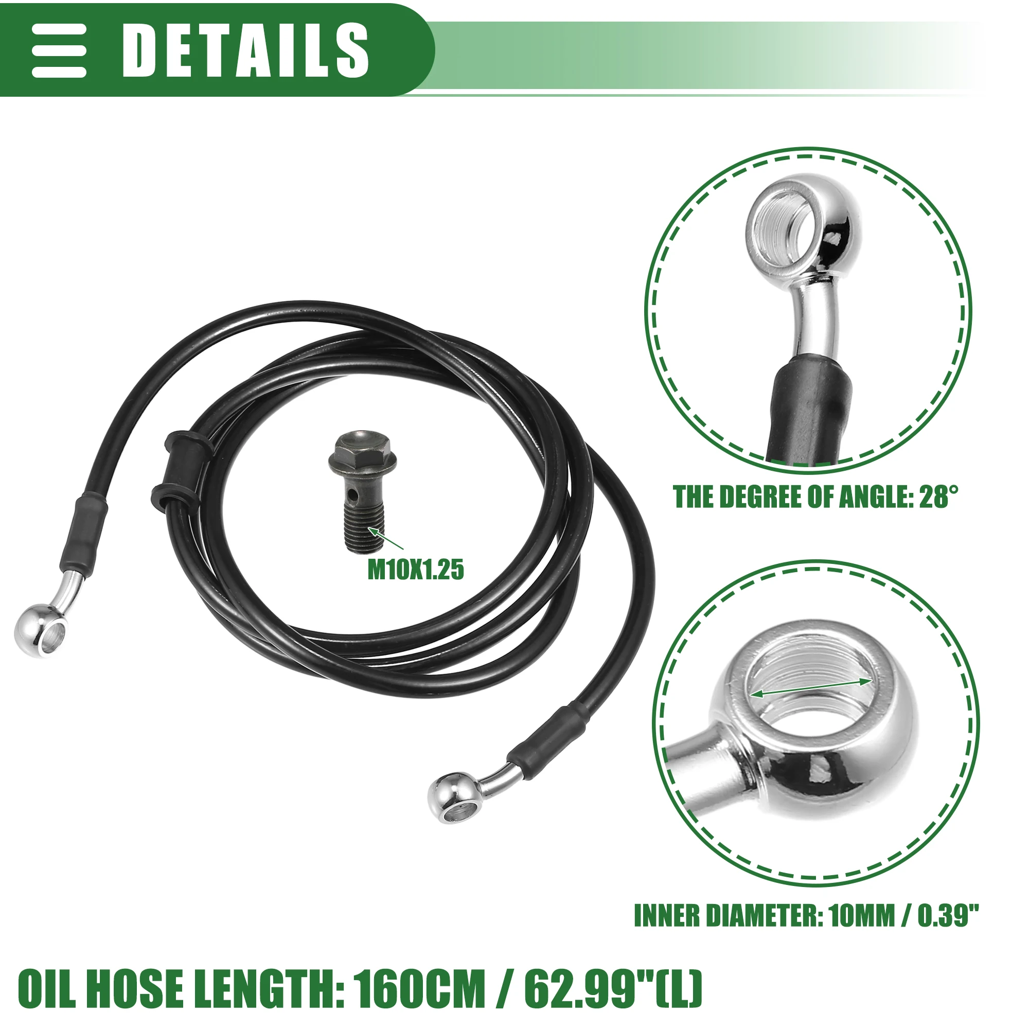 

Тормозной шланг Motoforti, 30-170 см, 28 градусов, для мотоциклов, кроссовых велосипедов