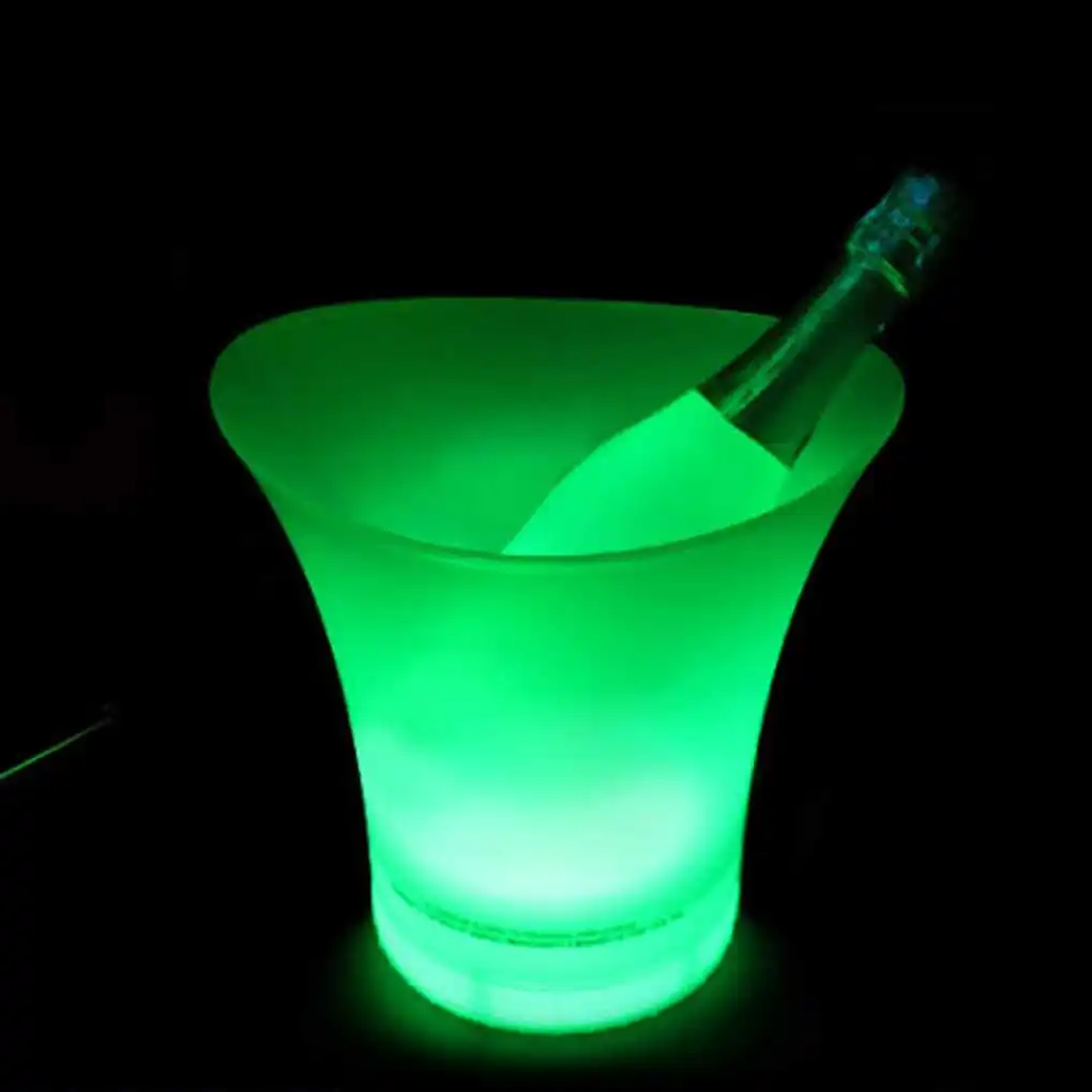 

5L 6 Color Waterproof Plastic LED Ice Bucket Bar Nightclub Light Up Champagne Whiskey Beer Bucket Bars Night Party