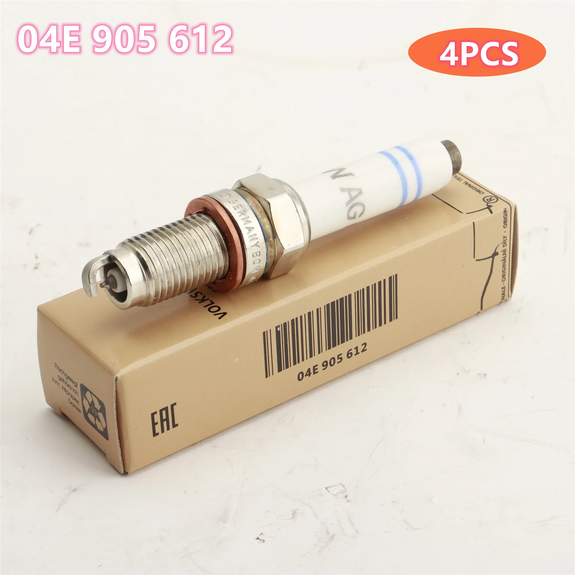

4pcs 04E905612 Spark Plug fit 0241145515 04E 905 612 B C for Audi A1 A3 Q3 fit for VW Volkswagen Beetle Golf Jetta Polo Santana