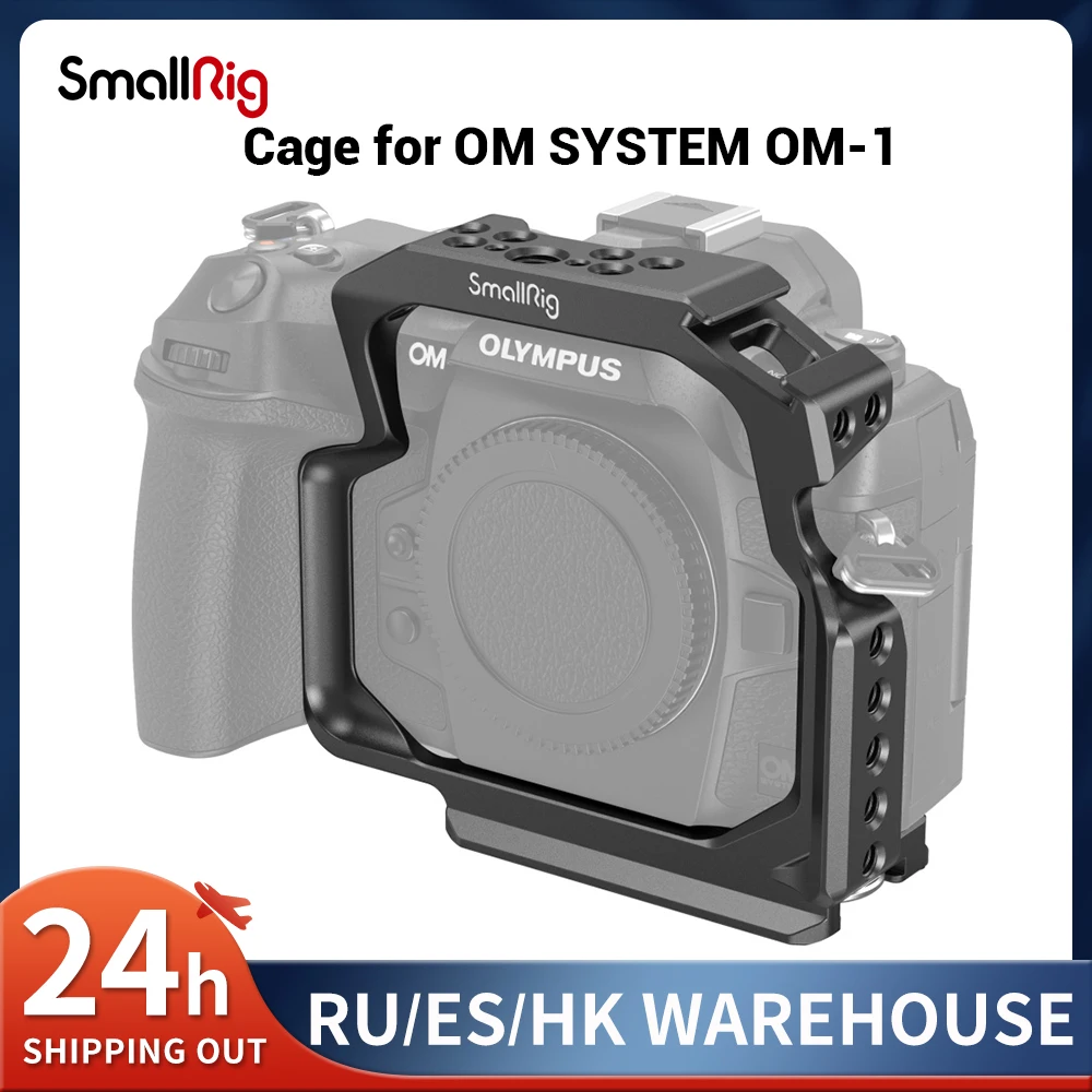 

SmallRig Camera Cage for OM SYSTEM OM-1 Lightweight Half Cage Arca-Swiss Quick Release Plate at the Bottom for DJI RS 2 / RSC 2